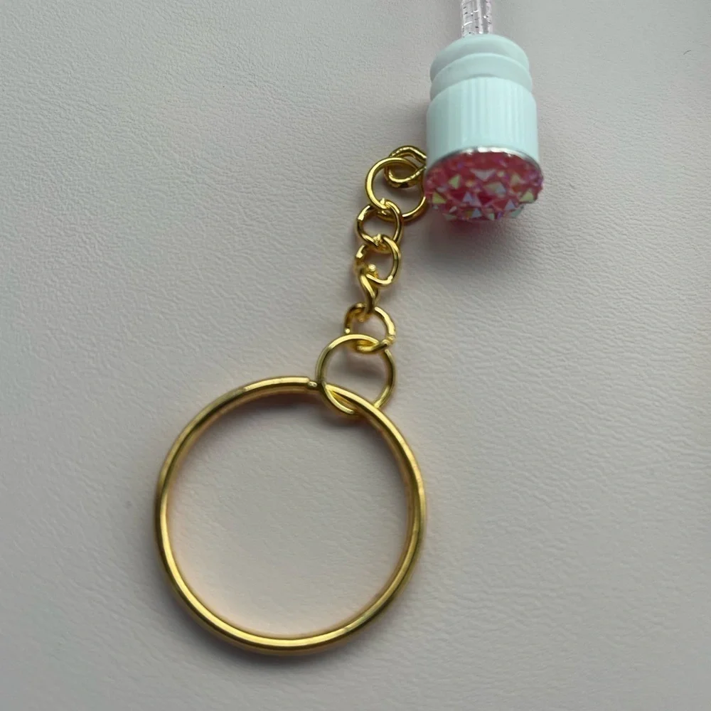 Eyelash Extension Aftercare Kit pink glitter gold keychain Lash Shampoo Brush